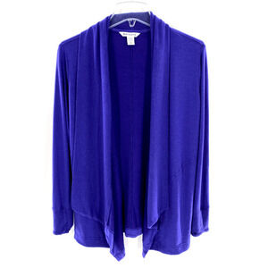 Athleta‎ Tiburon Waterfall Cardigan Sweater Open Front Purple Lagenlook Sz XXS